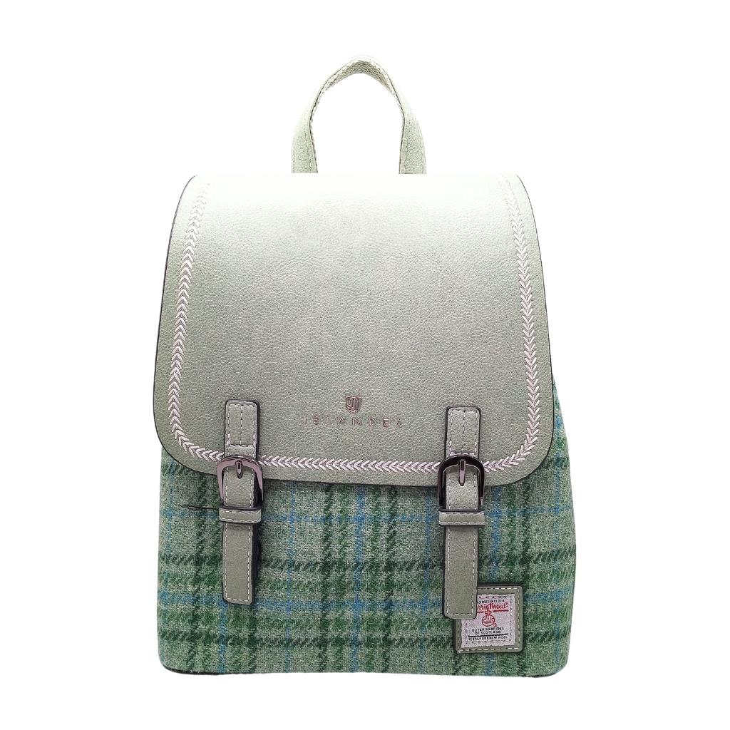 Islander Harris Tweed The Jura Backpack 'Mint Check' by Islander - Handbags