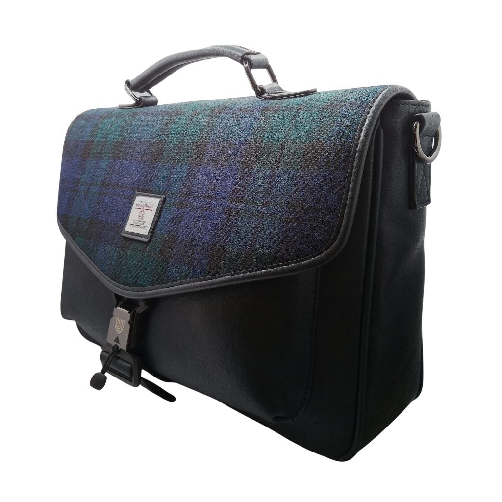 Islander Harris Tweed The Laptop Bag 'Black Watch Tartan' by Islander - Handbags