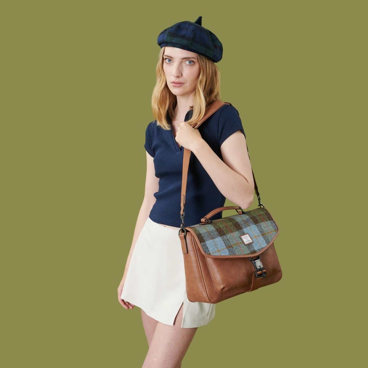 Islander Harris Tweed The Laptop Bag 'Black Watch Tartan'