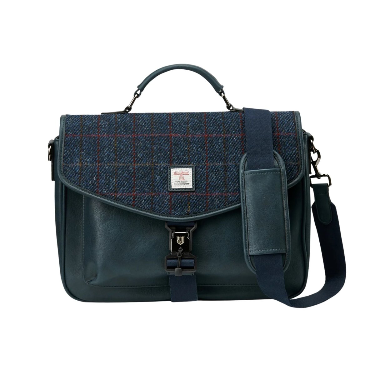 Islander Harris Tweed The Laptop Bag 'Navy Over - Check'