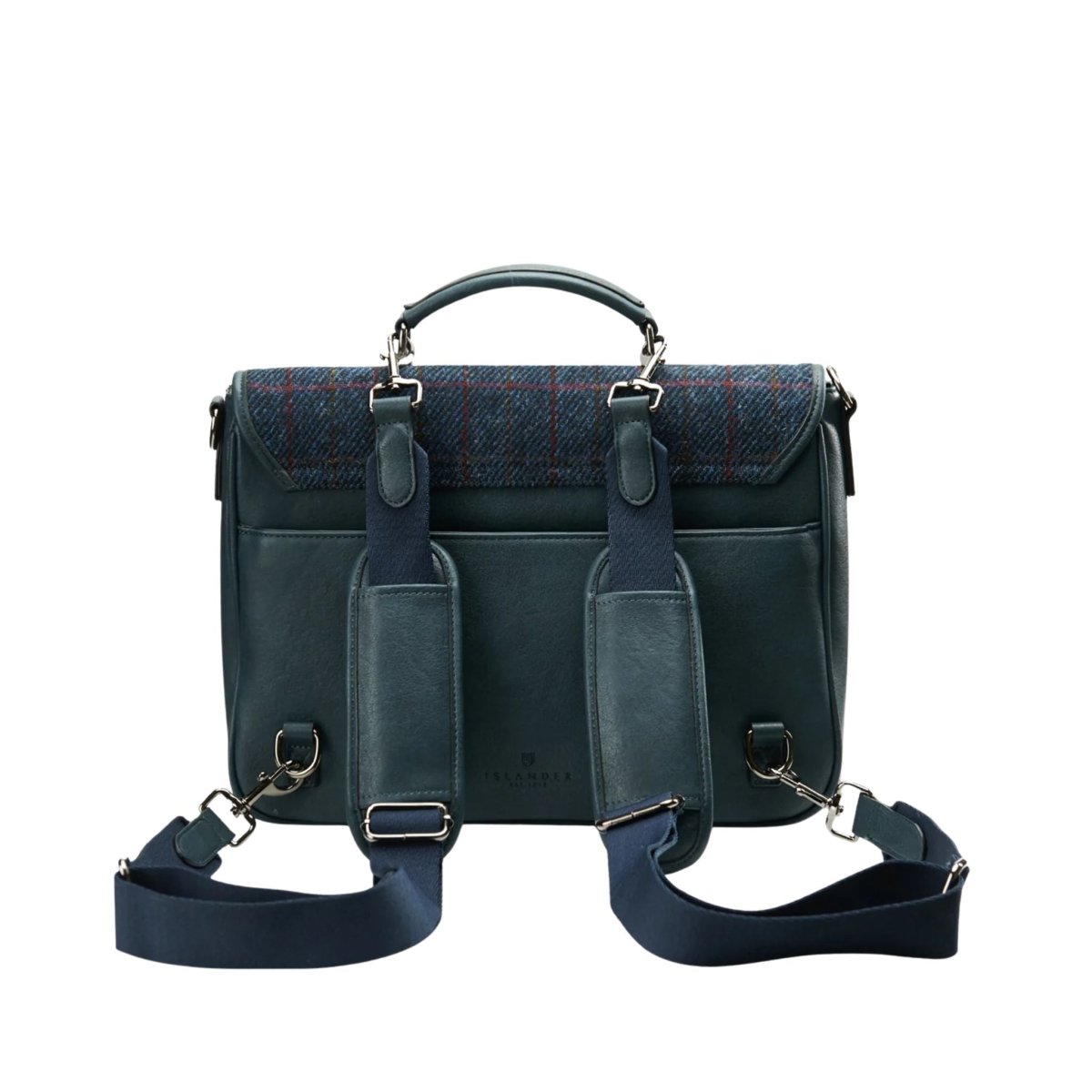 Islander Harris Tweed The Laptop Bag 'Navy Over - Check'
