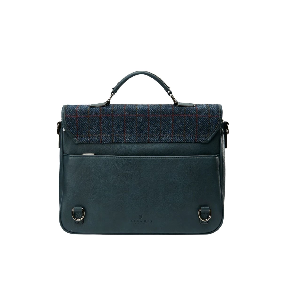 Islander Harris Tweed The Laptop Bag 'Navy Over - Check'