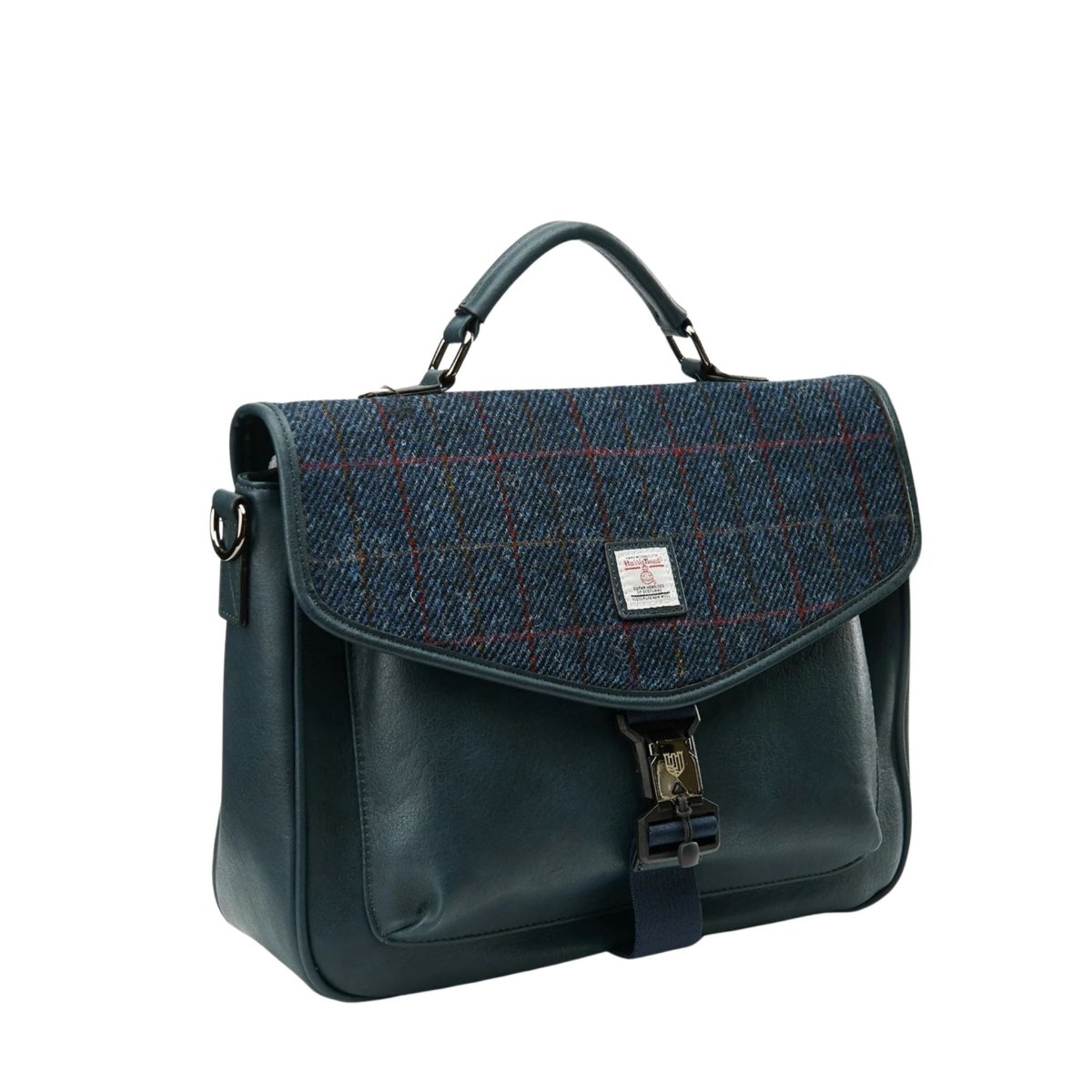 Islander Harris Tweed The Laptop Bag 'Navy Over - Check'