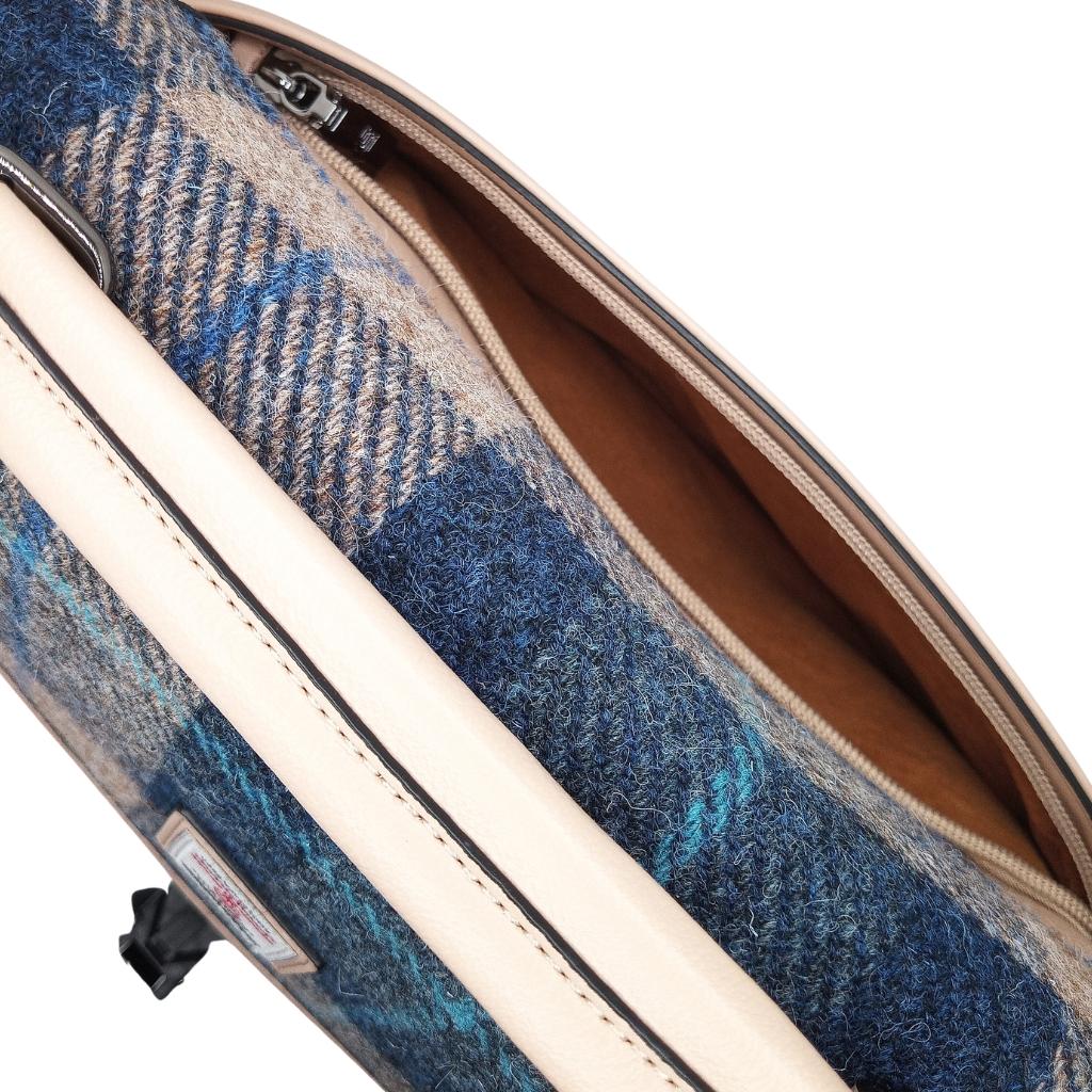 Islander Harris Tweed The Mini Laptop Bag 'Navy Beige Tartan' by Islander - Handbags