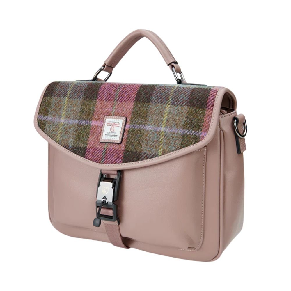 Islander Harris Tweed The Mini Laptop Bag 'Pink and Green Tartan'