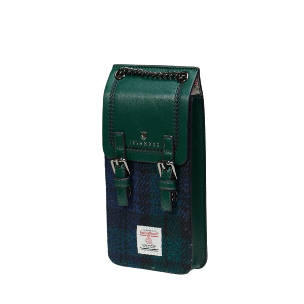 Islander Harris Tweed The Phone Tote 'Black Watch Tartan'