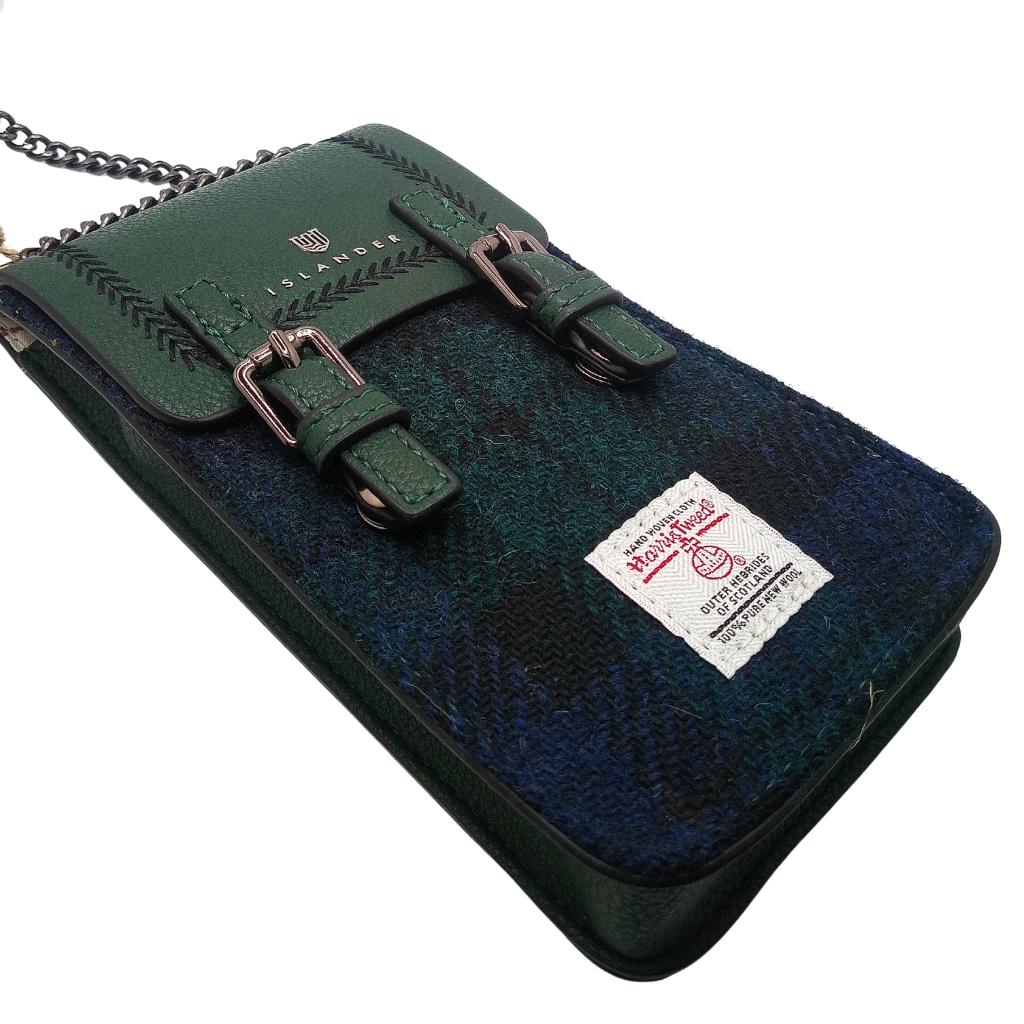 Islander Harris Tweed The Phone Tote 'Black Watch Tartan'
