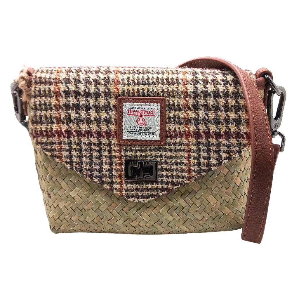 Islander Harris Tweed The Reed Crossbody 'Beige Dogtooth' by Islander - Handbags