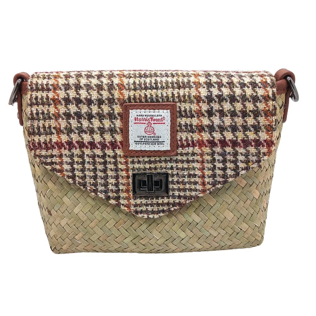 Islander Harris Tweed The Reed Crossbody 'Beige Dogtooth' by Islander - Handbags