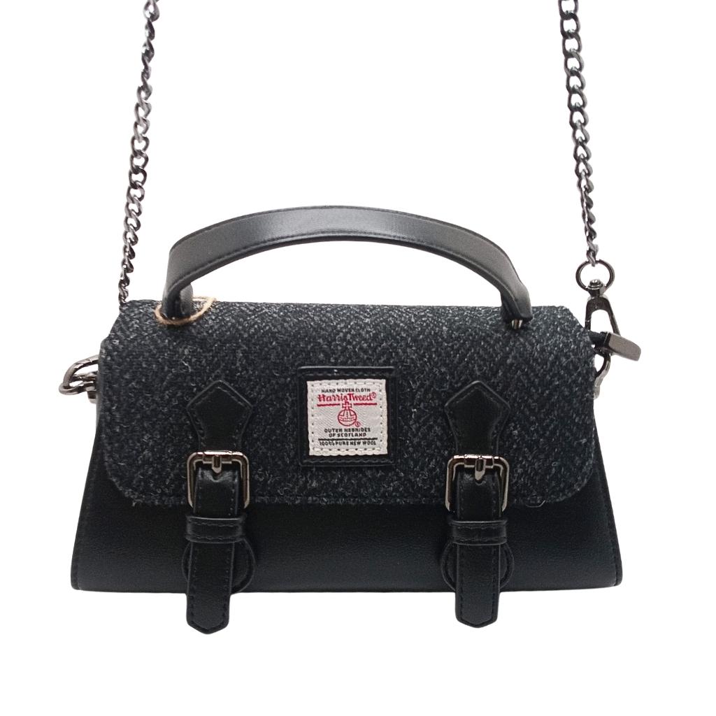 Islander Harris Tweed The Victoria Satchel 'Black Herringbone' by Islander - Handbags