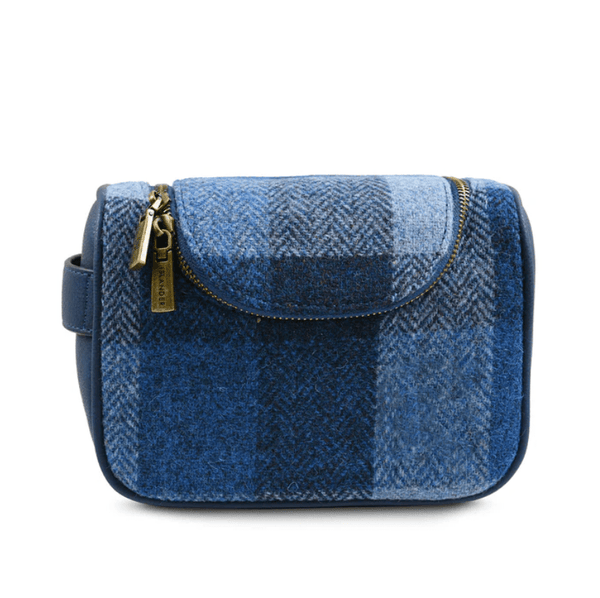 Islander Harris Tweed Wash Bag 'Navy Check' - The Celtic Gift Store - Health & Beauty