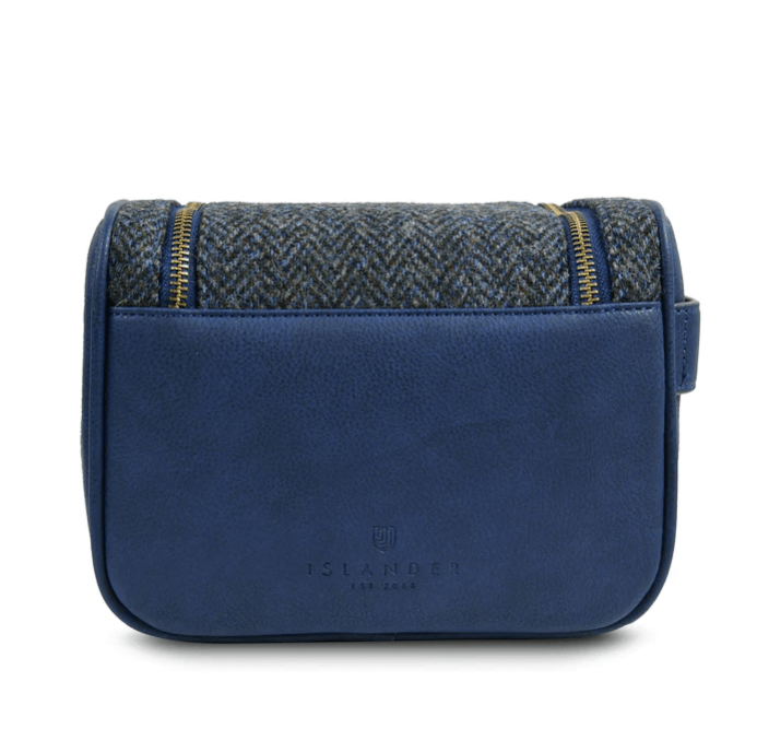 Islander Harris Tweed Wash Bag 'Navy Check' - The Celtic Gift Store - Health & Beauty
