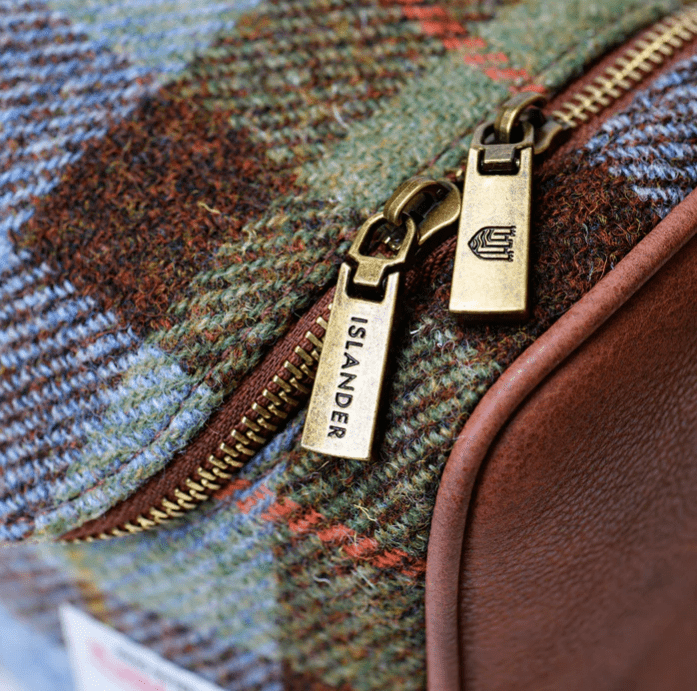 Islander Harris Tweed Wash Bag 'Navy Check' - The Celtic Gift Store - Health & Beauty