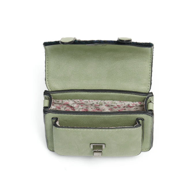 Islander Harris Tweed Wee Satchel 'Chestnut and Blue Tartan' - The Celtic Gift Store - Handbags