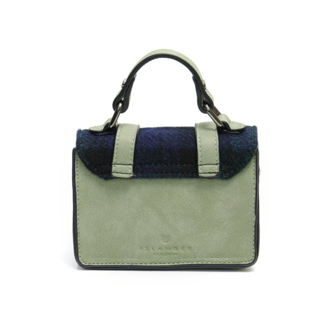 Islander Harris Tweed Wee Satchel 'Chestnut and Blue Tartan' - The Celtic Gift Store - Handbags