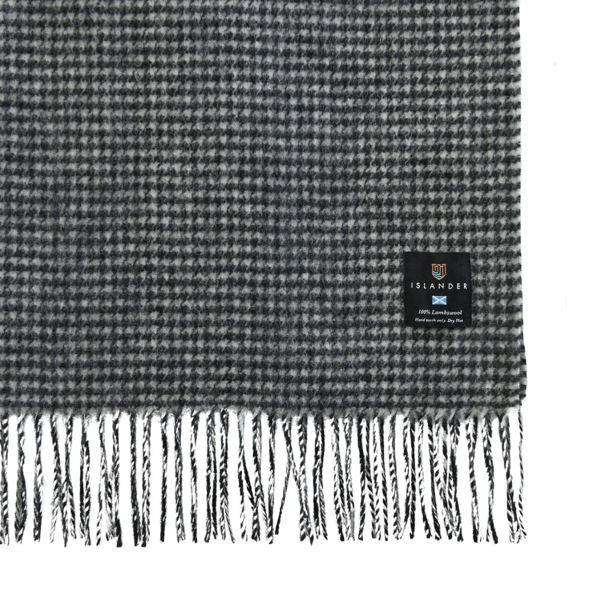 Islander Lambswool Scarf - Black and White Dogstooth