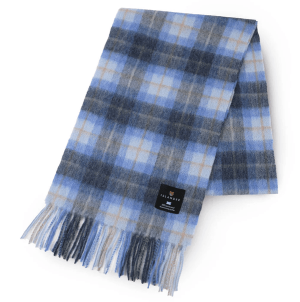 Islander Lambswool Scarf - Blue Tartan - The Celtic Gift Store - Scarves & Shawls