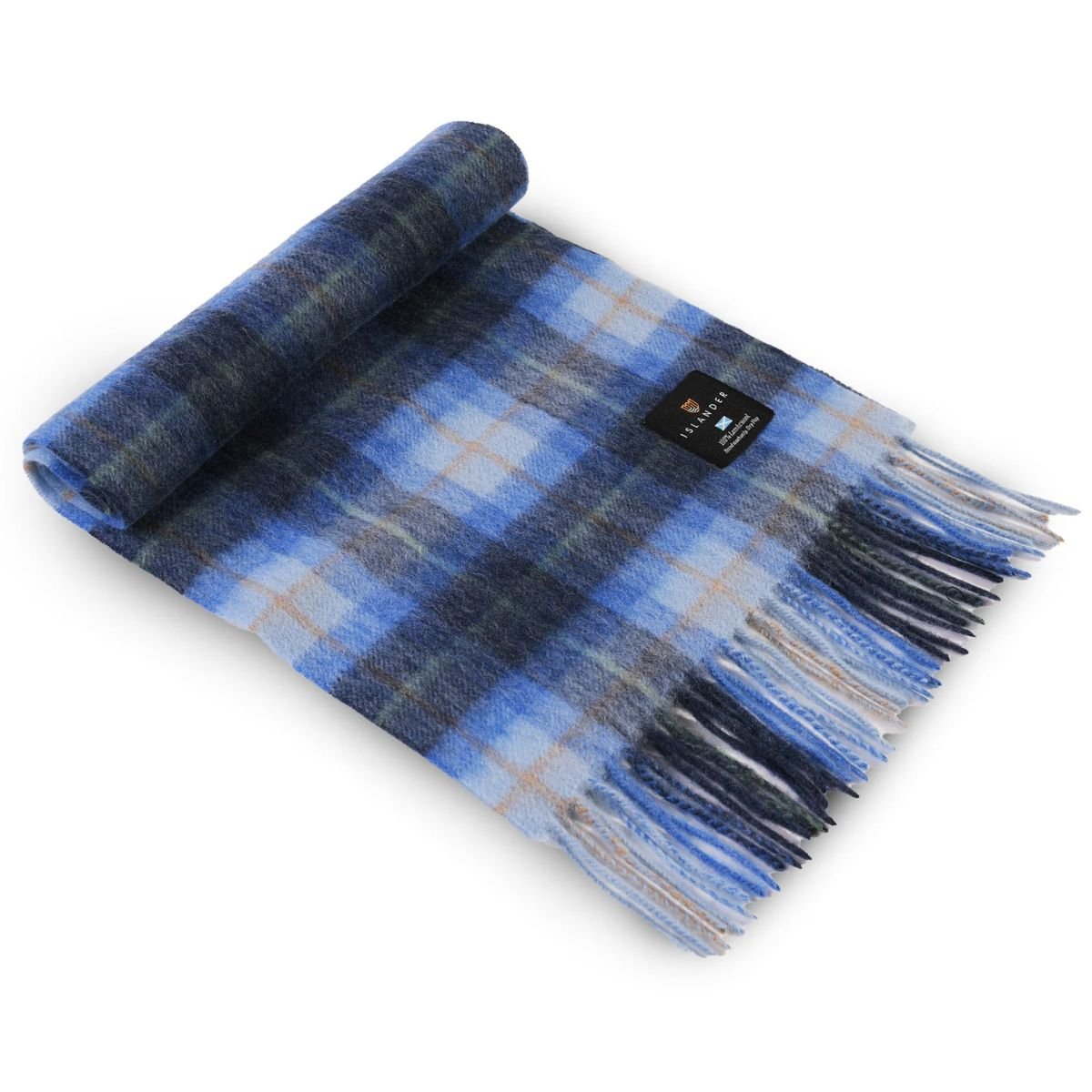 Islander Lambswool Scarf - Blue Tartan