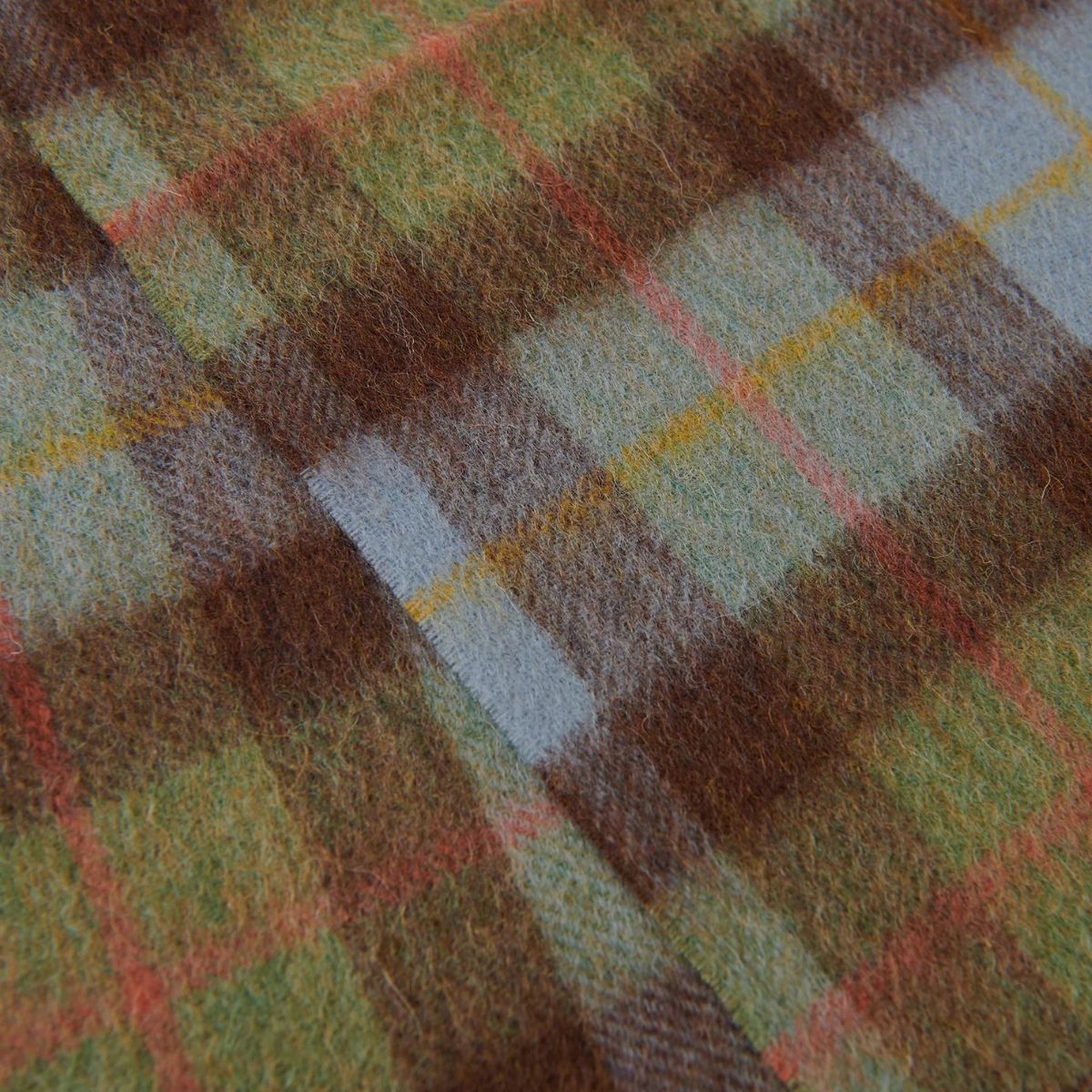 Islander Lambswool Scarf - Chestnut and Blue Tartan