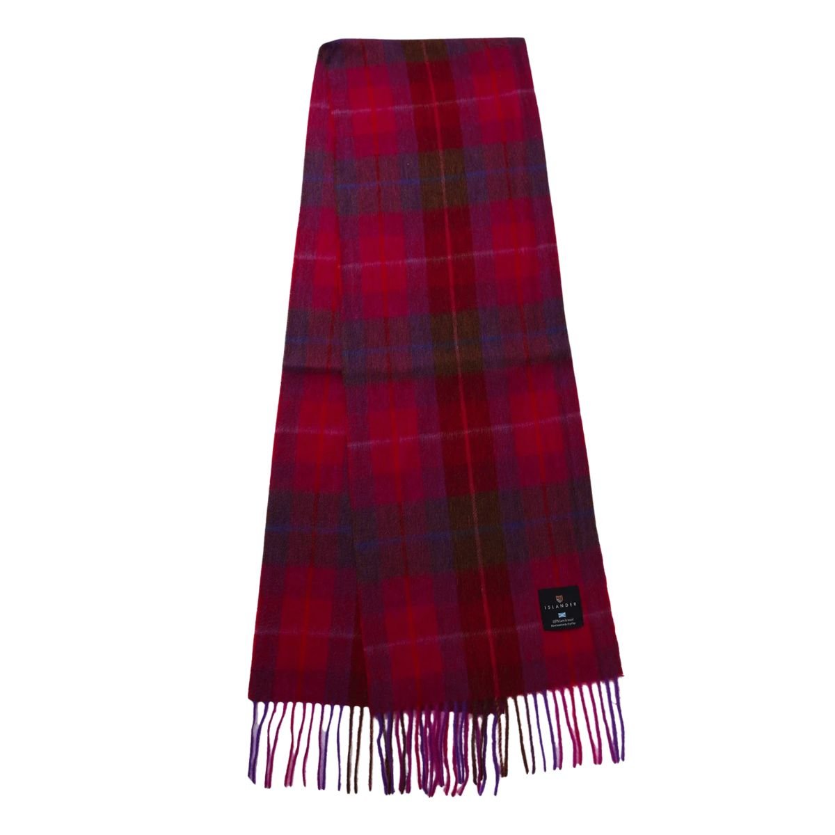 Islander Lambswool Scarf - Fuchsia Tartan