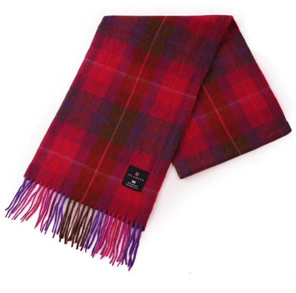 Islander Lambswool Scarf - Fuchsia Tartan - The Celtic Gift Store - Scarves & Shawls