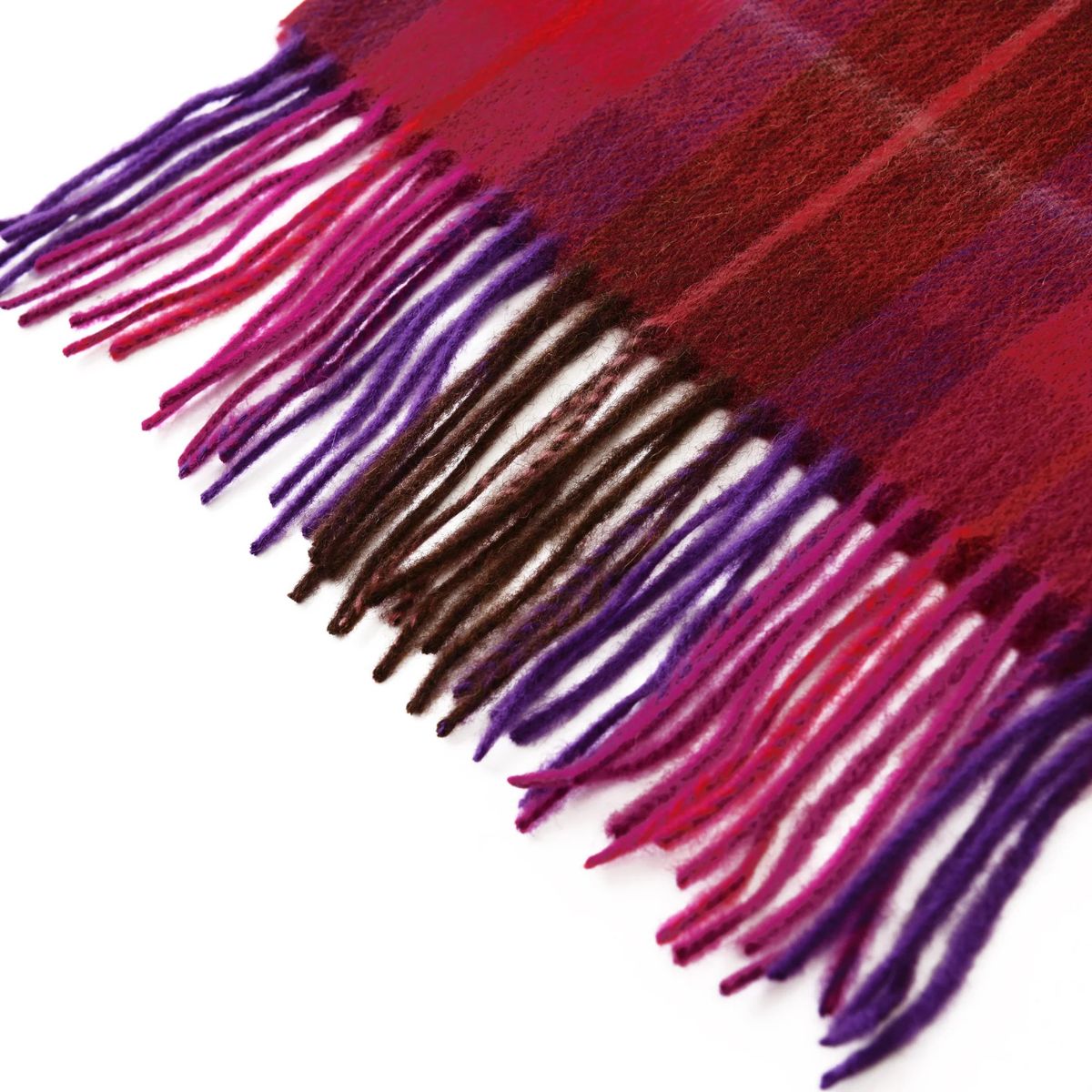 Islander Lambswool Scarf - Fuchsia Tartan