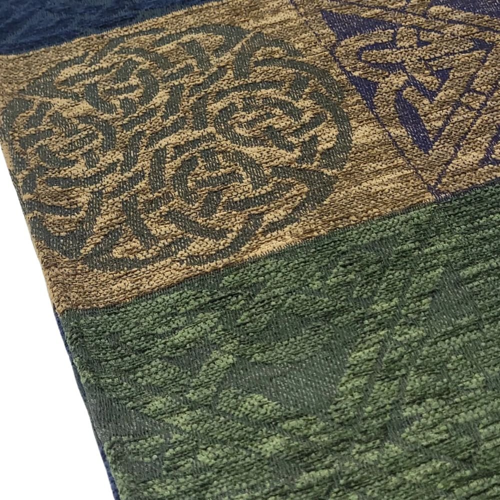 Jacquard Celtic Knot Scarf - Blue/Green/Brown