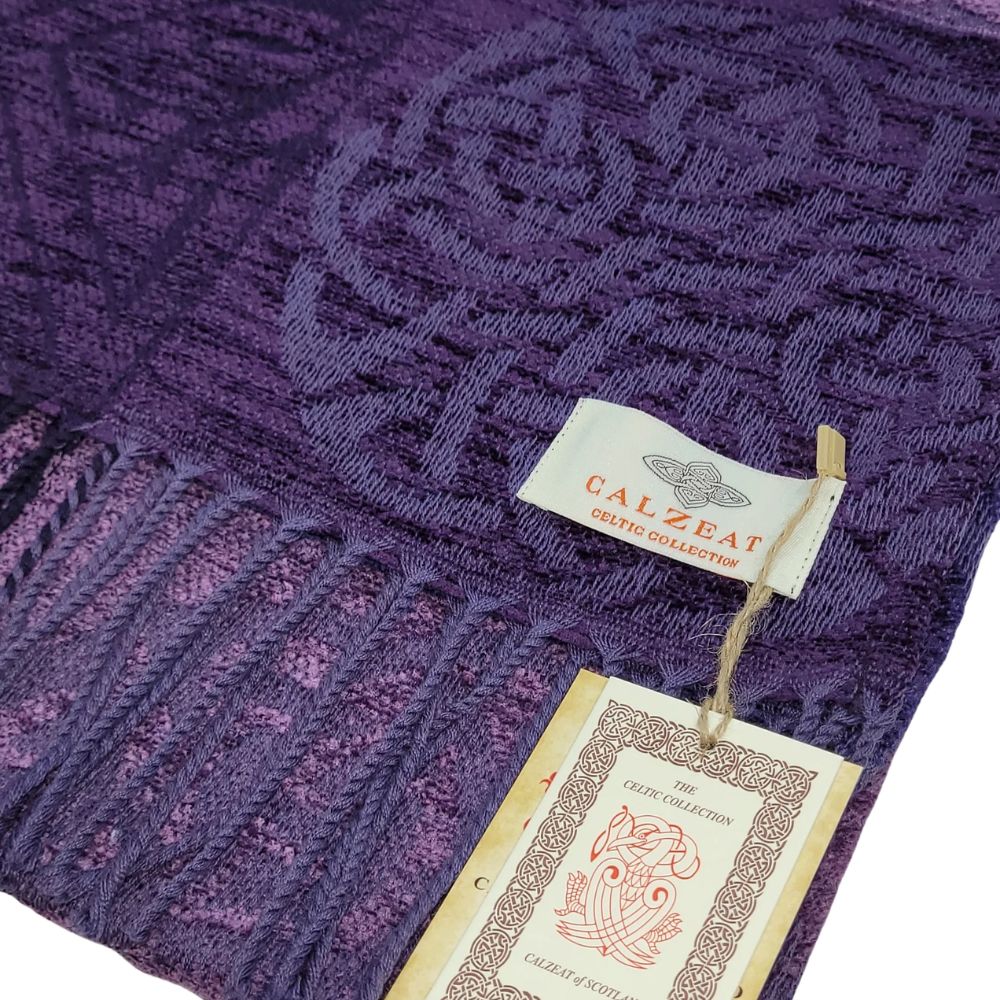 Jacquard Celtic Knot Scarf - Purple