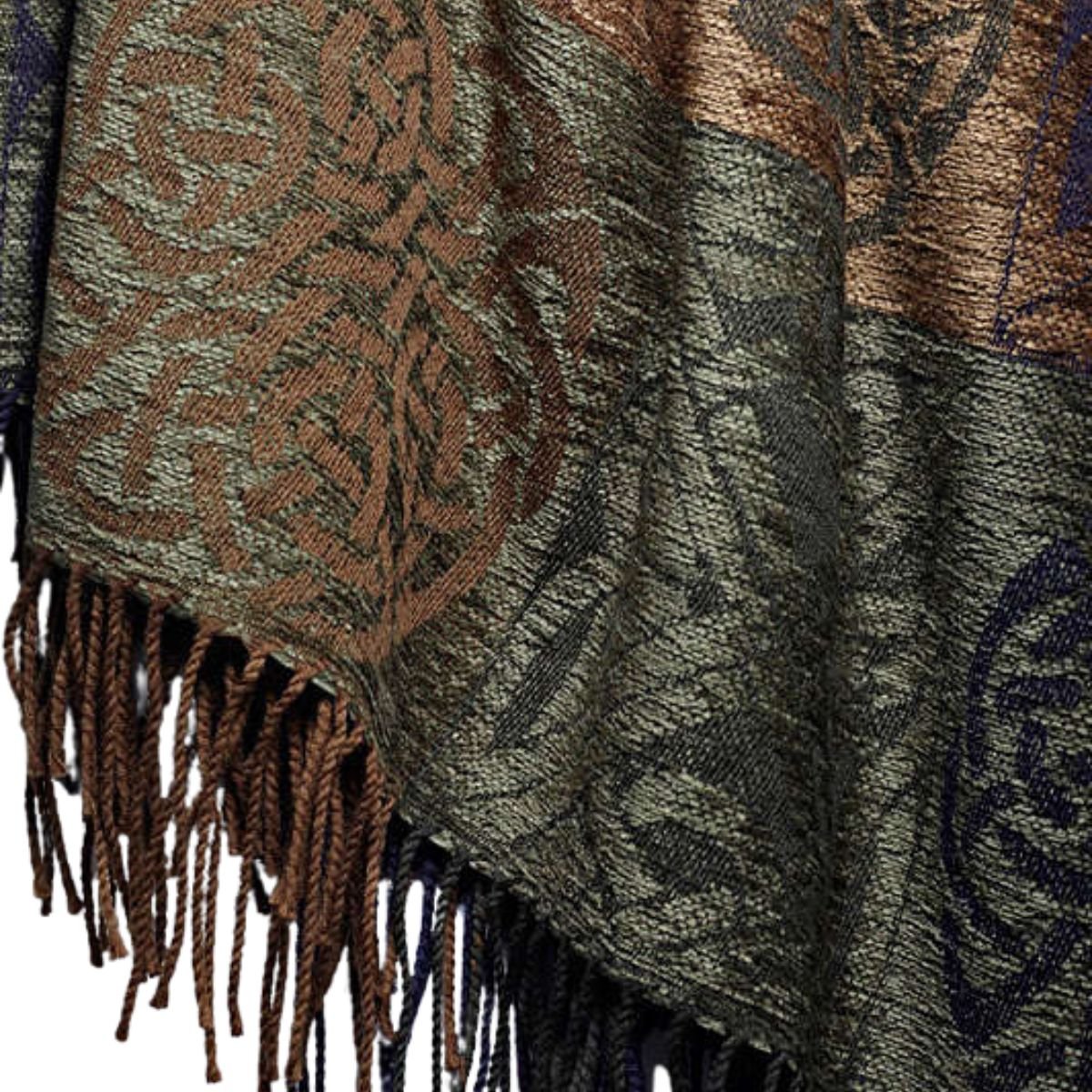 Jacquard Celtic Knot Throw - Blue/Green/Brown
