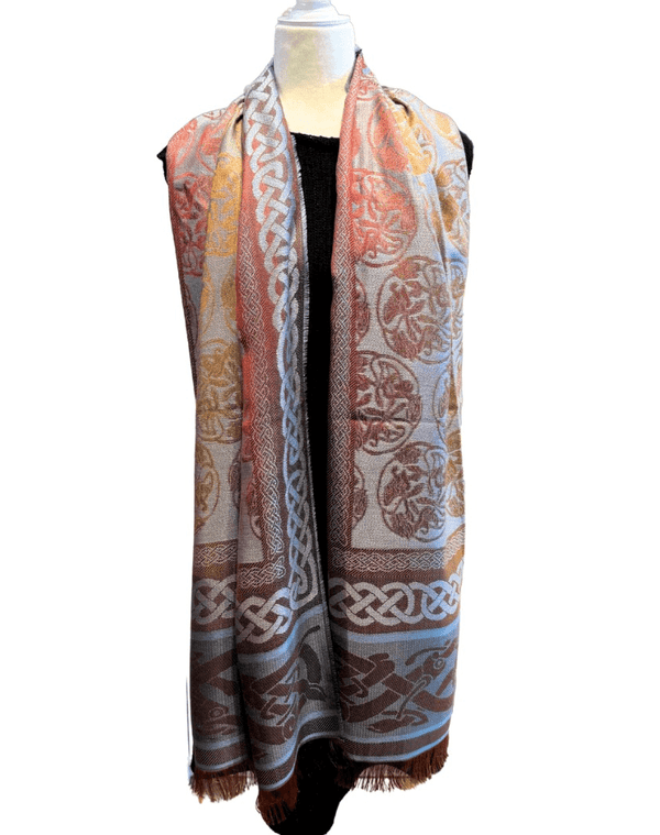 Jimmy Hourihan Boru Celtic Stole - Blue/Sunset Ombre - The Celtic Gift Store - Scarves & Shawls
