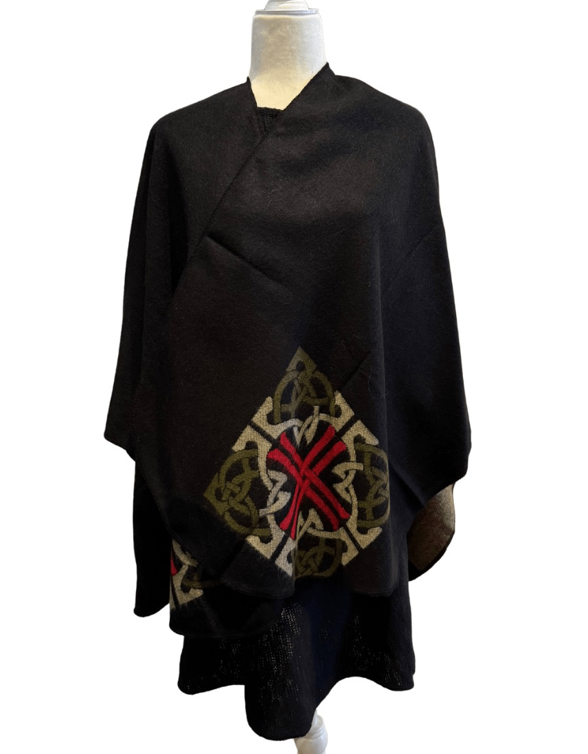 Jimmy Hourihan Celtic Knot Shawl - Black - The Celtic Gift Store - Scarves & Shawls