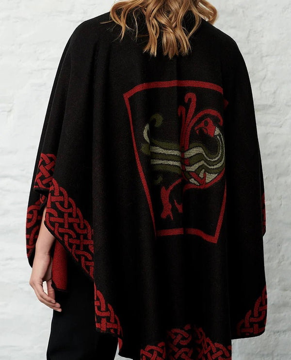 Jimmy Hourihan Celtic Shawl - Black/Red - The Celtic Gift Store - Scarves & Shawls