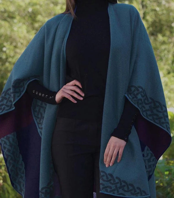Jimmy Hourihan Celtic Shawl - Blue/Black - The Celtic Gift Store - Scarves & Shawls