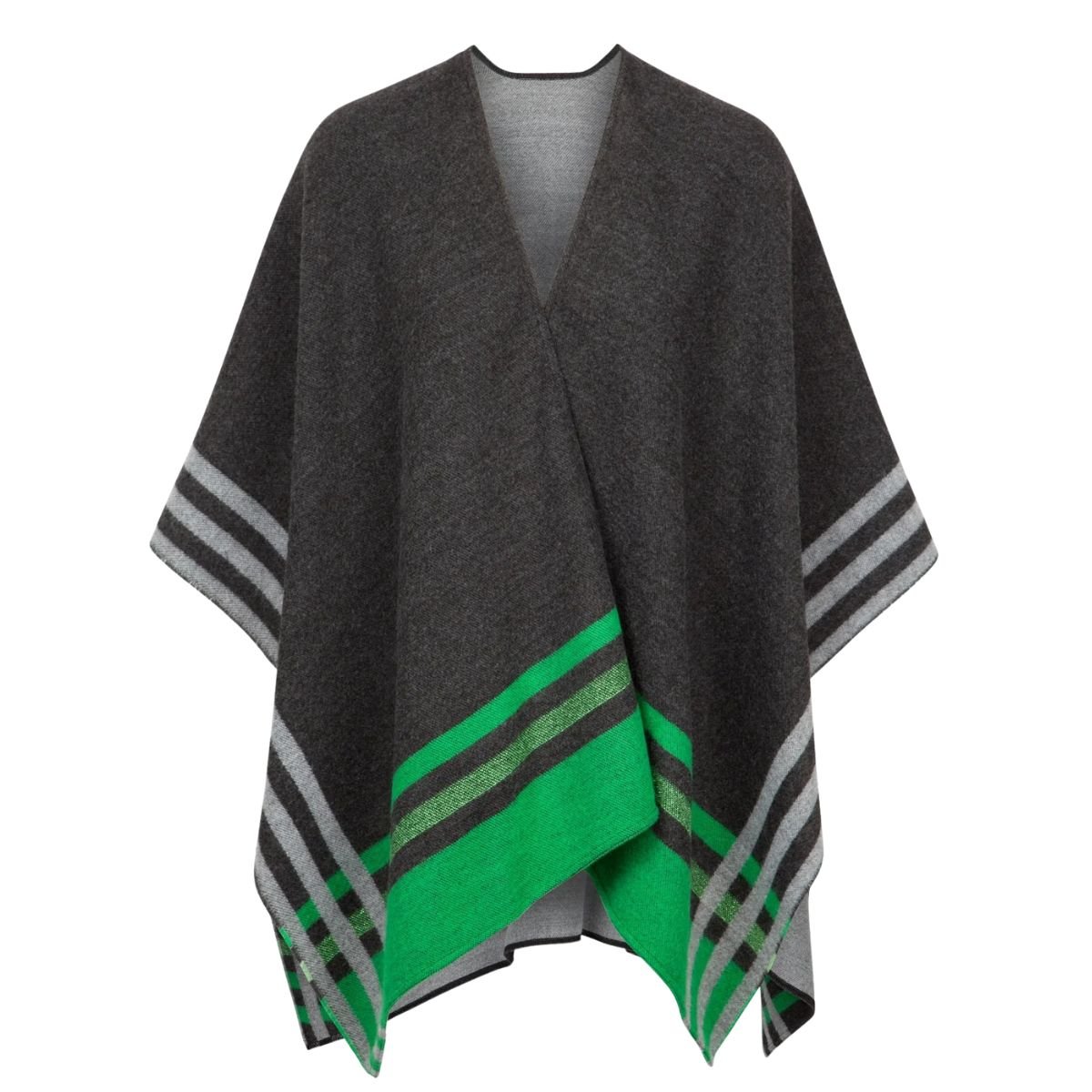Jimmy Hourihan Colour Block Shawl - Grey/Green