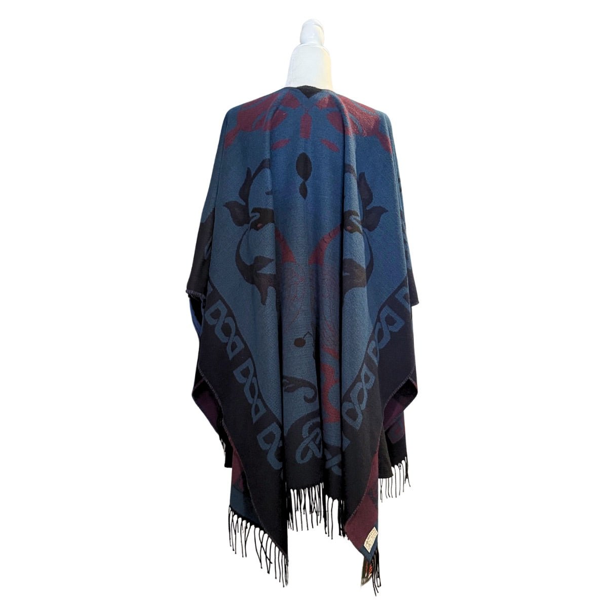 Jimmy Hourihan Fringed Celtic Shawl - Blue