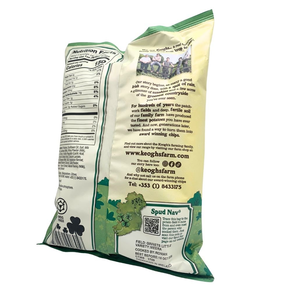 Keogh's Shamrock and Sour Cream Crisps - 125g - The Celtic Gift Store - Food 