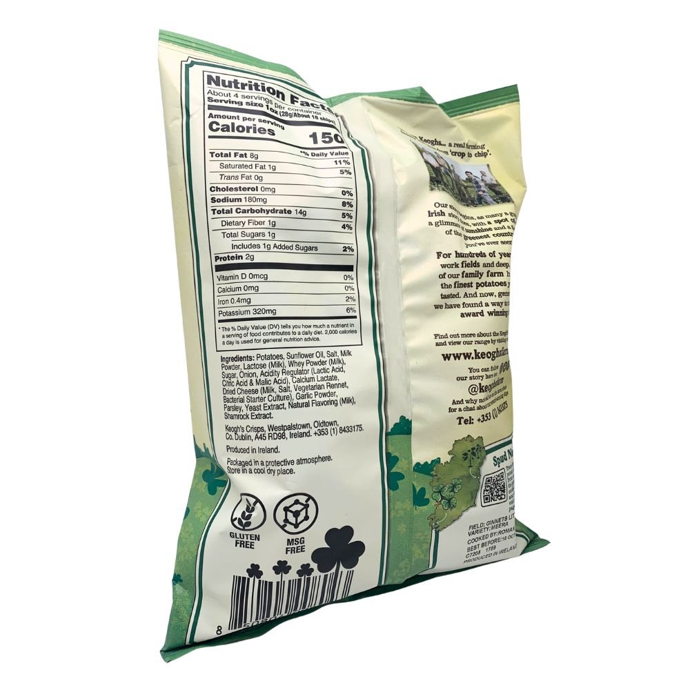 Keogh's Shamrock and Sour Cream Crisps - 125g - The Celtic Gift Store - Food 