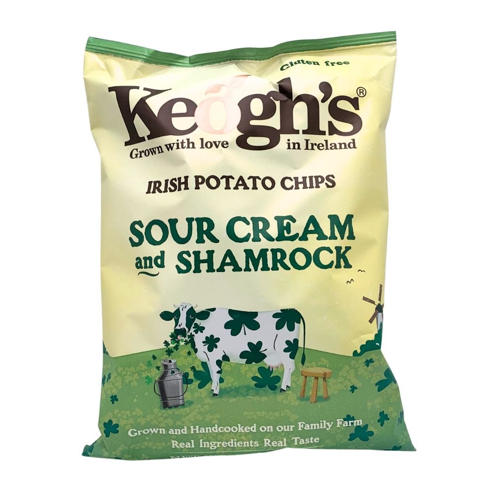 Keogh's Shamrock and Sour Cream Crisps - 125g - The Celtic Gift Store - Food 