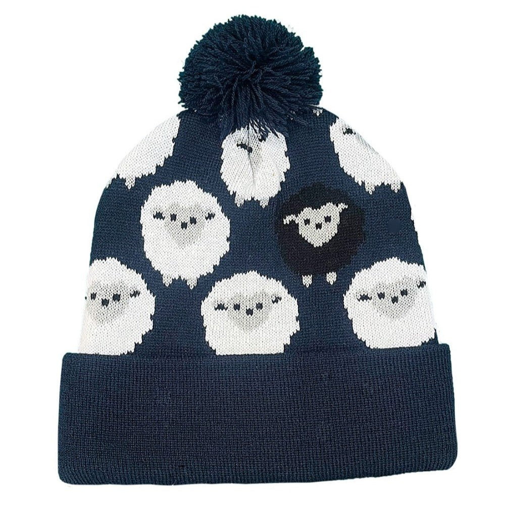 Kids Sheep Bobble Hat - Navy - The Celtic Gift Store - Hats