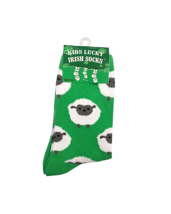 Kids Sheep Socks - Green - The Celtic Gift Store - Socks