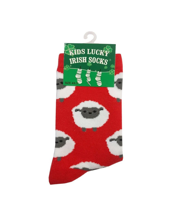 Kids Sheep Socks - Red - The Celtic Gift Store - Socks