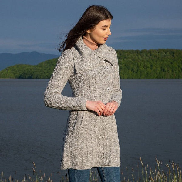 Ladies 4 Buttons Collar Coat - The Celtic Gift Store - 
