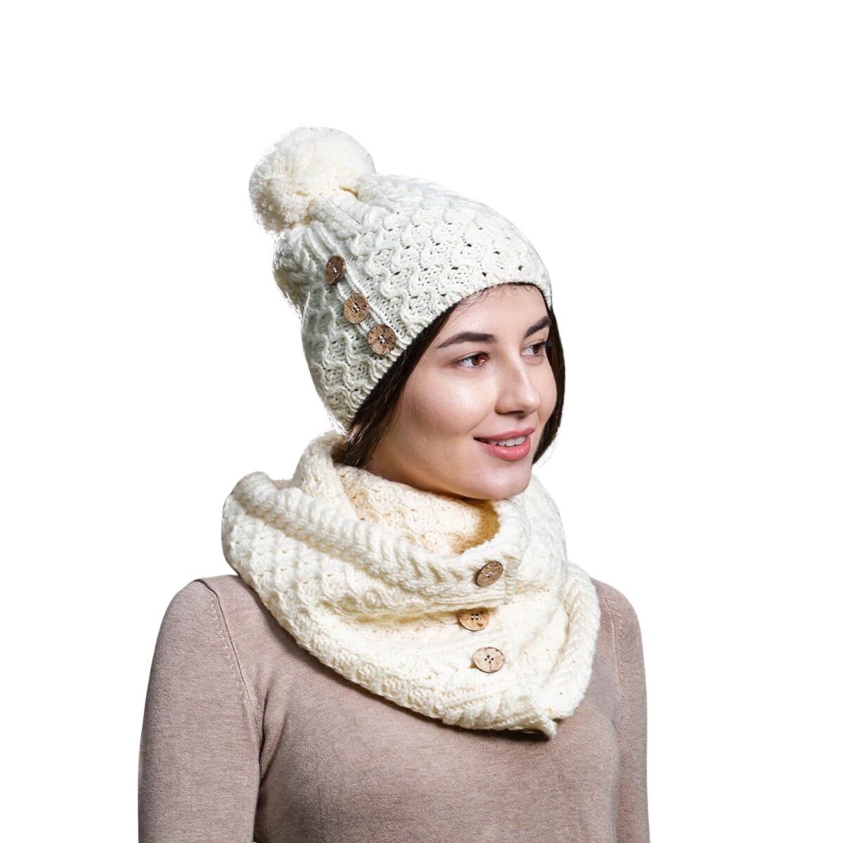 Ladies Button Pom - Pom Hat