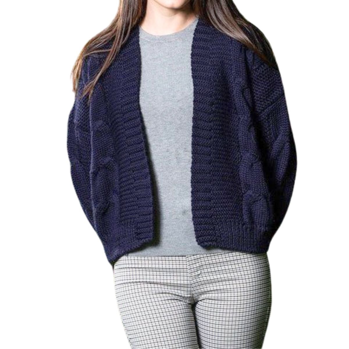 Ladies Cable Cardigan Wrap