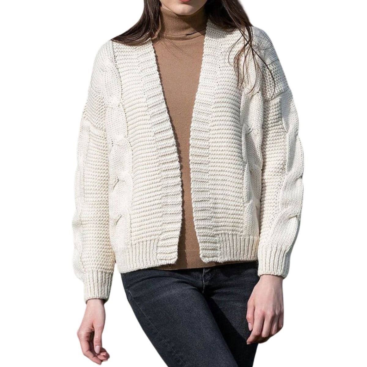 Ladies Cable Cardigan Wrap