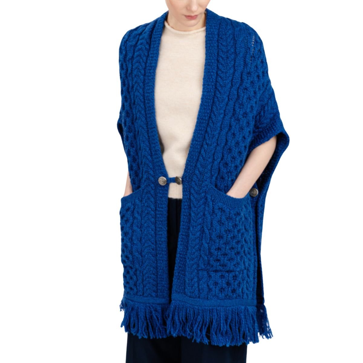 Ladies Merino Wool Pocket Shawl