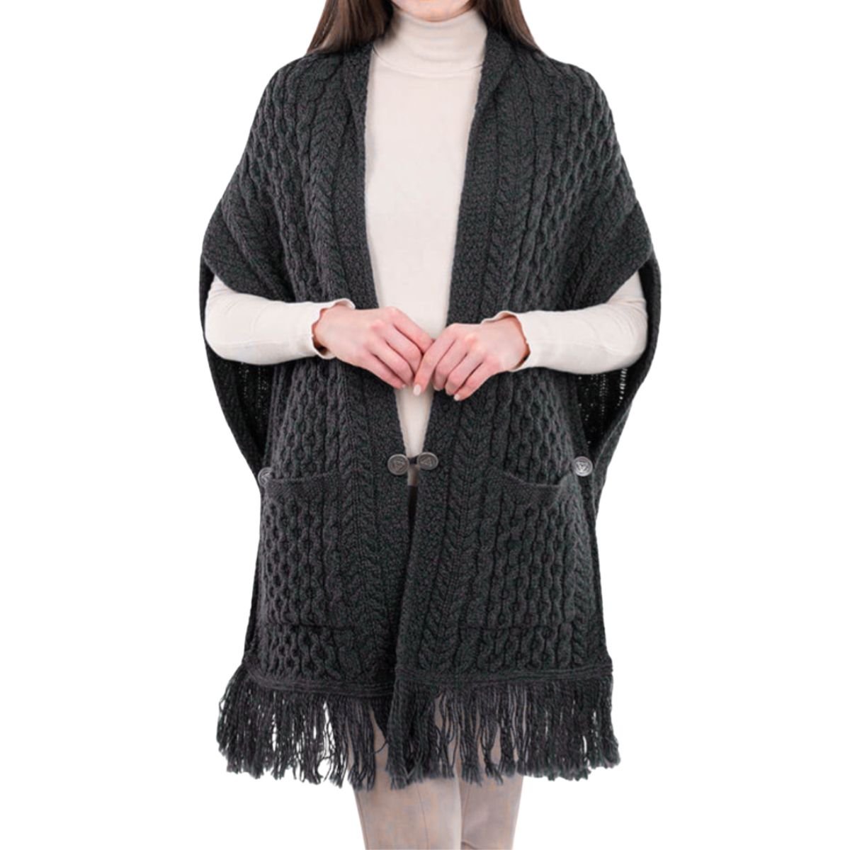Ladies Merino Wool Pocket Shawl