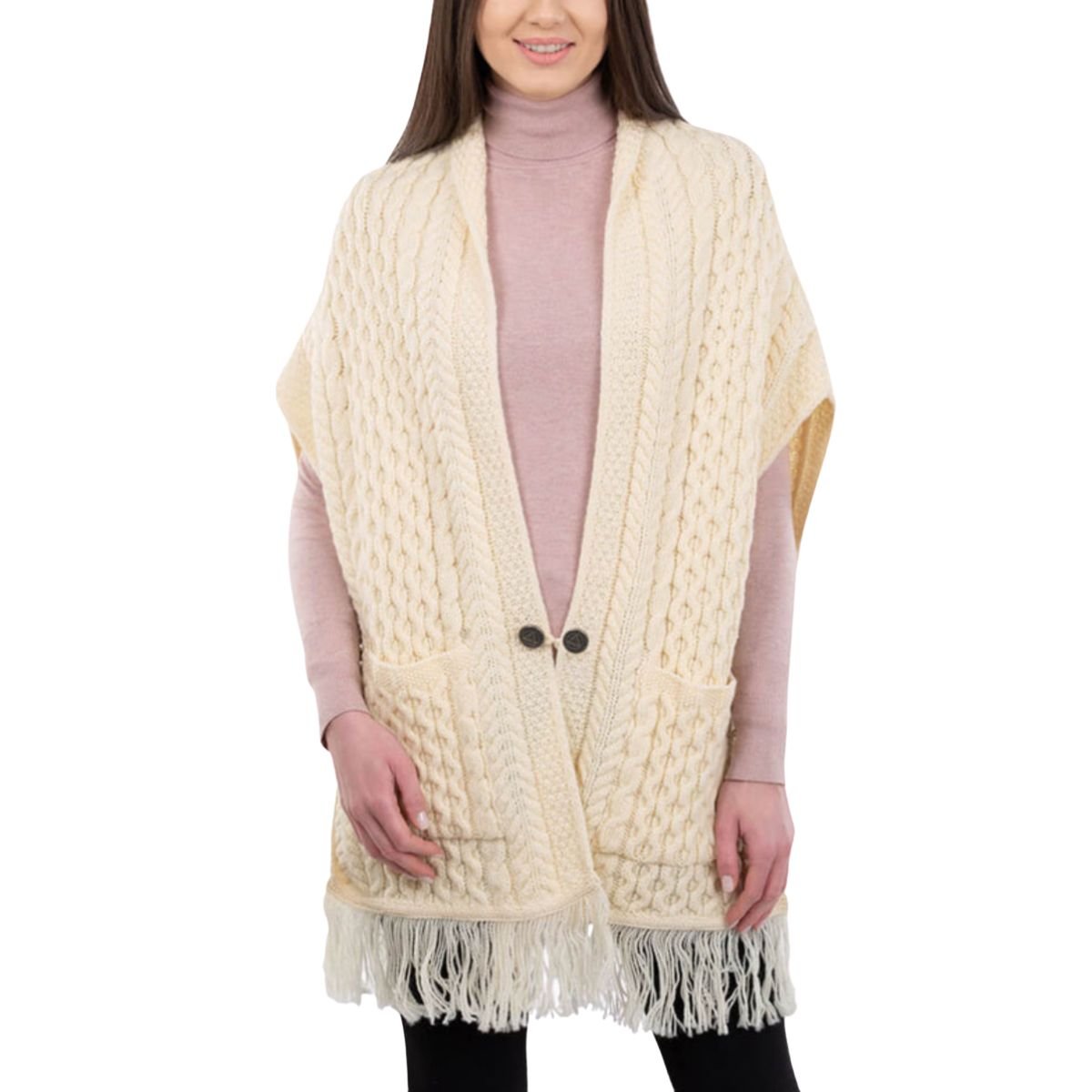 Ladies Merino Wool Pocket Shawl