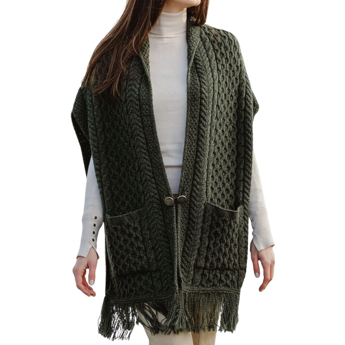 Ladies Merino Wool Pocket Shawl