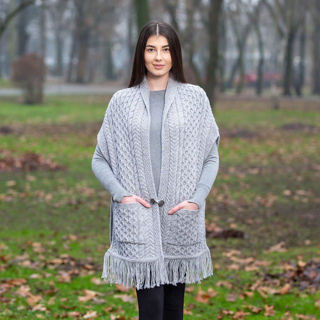 Ladies Merino Wool Pocket Shawl - The Celtic Gift Store - Scarves & Shawls